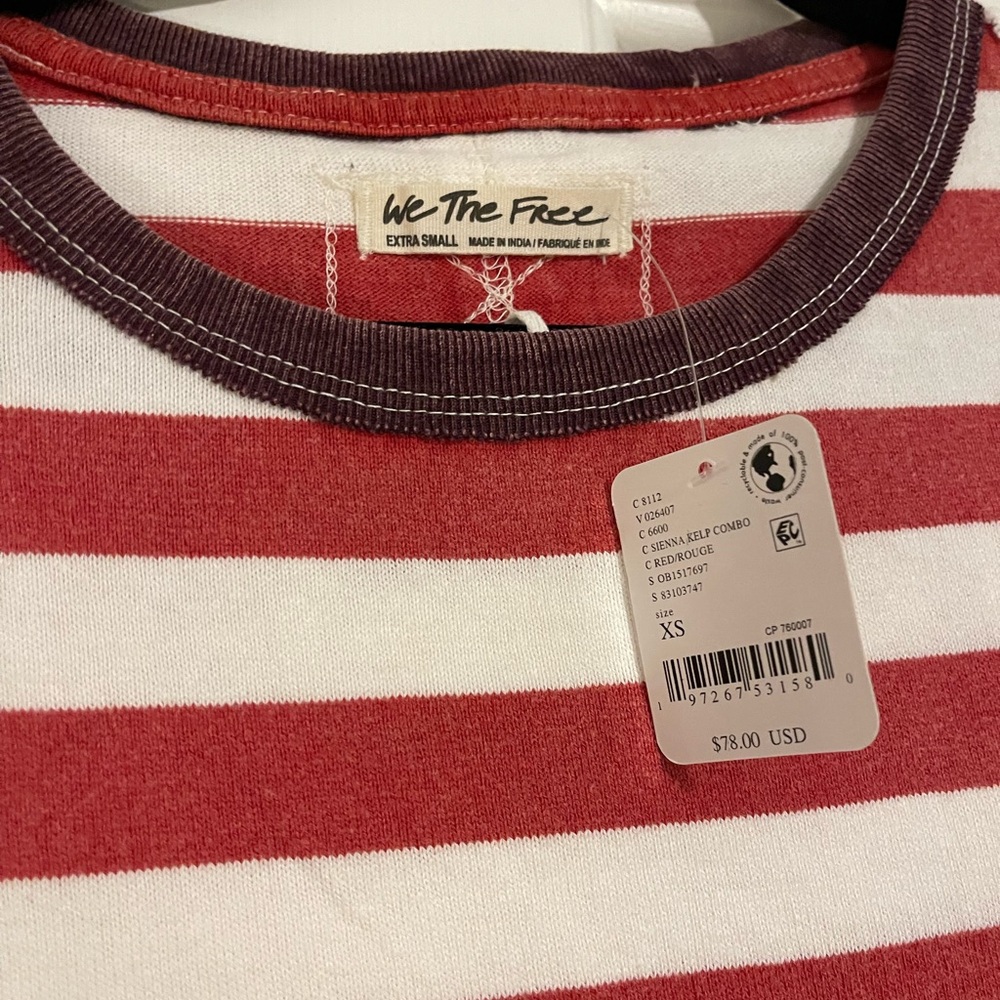 Free People Sawyer Striped Tee NWT Size XS - Picture 6 of 6